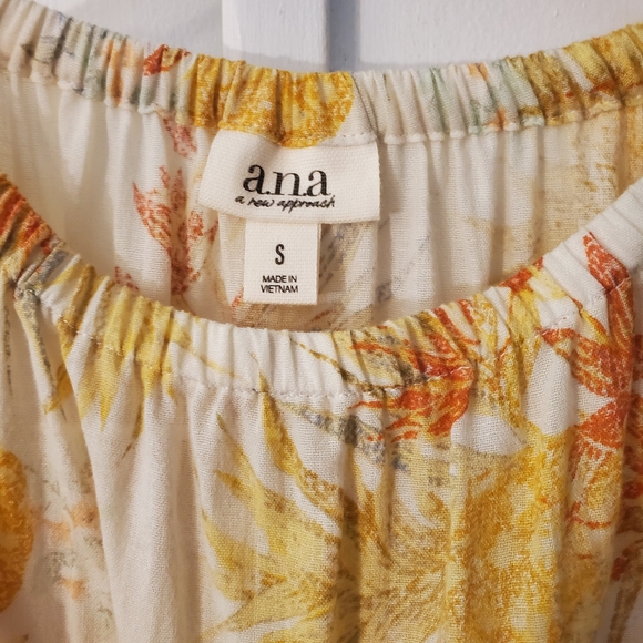 A.N.A. - WOMANS PINEAPPLE TOP/BLOUSE - SIZE S - Picture 2 of 6